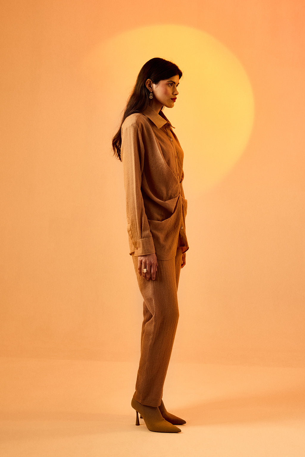 Echo Woolen Cocoa Top + Pant Set