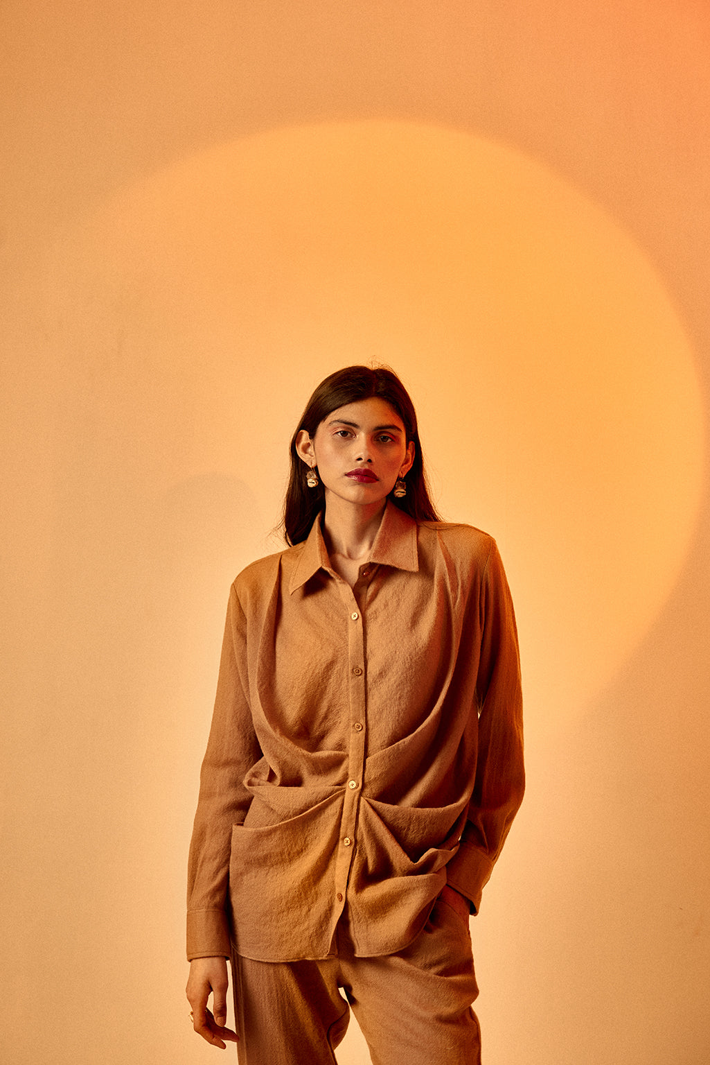 Echo Woolen Cocoa Top + Pant Set