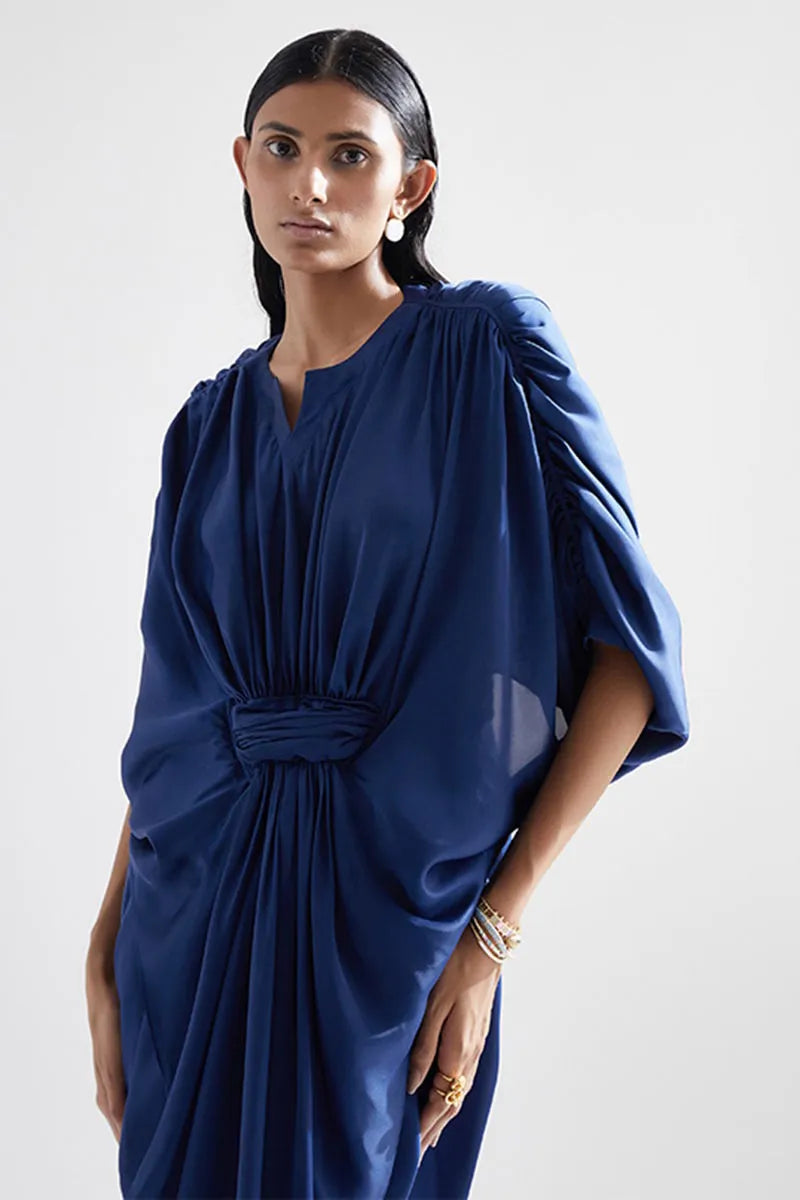 Echo Blue Iris Draped Dress