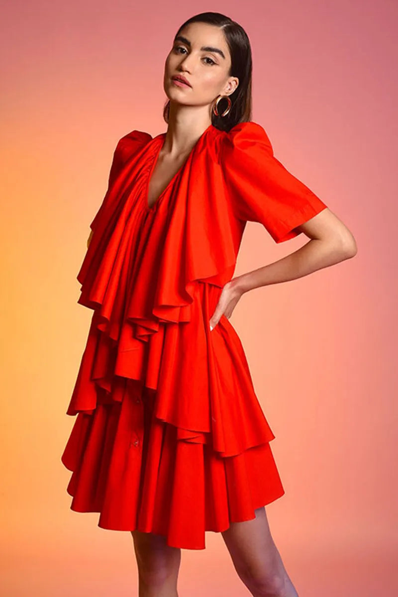 Echo Cotton Ruffle Dress