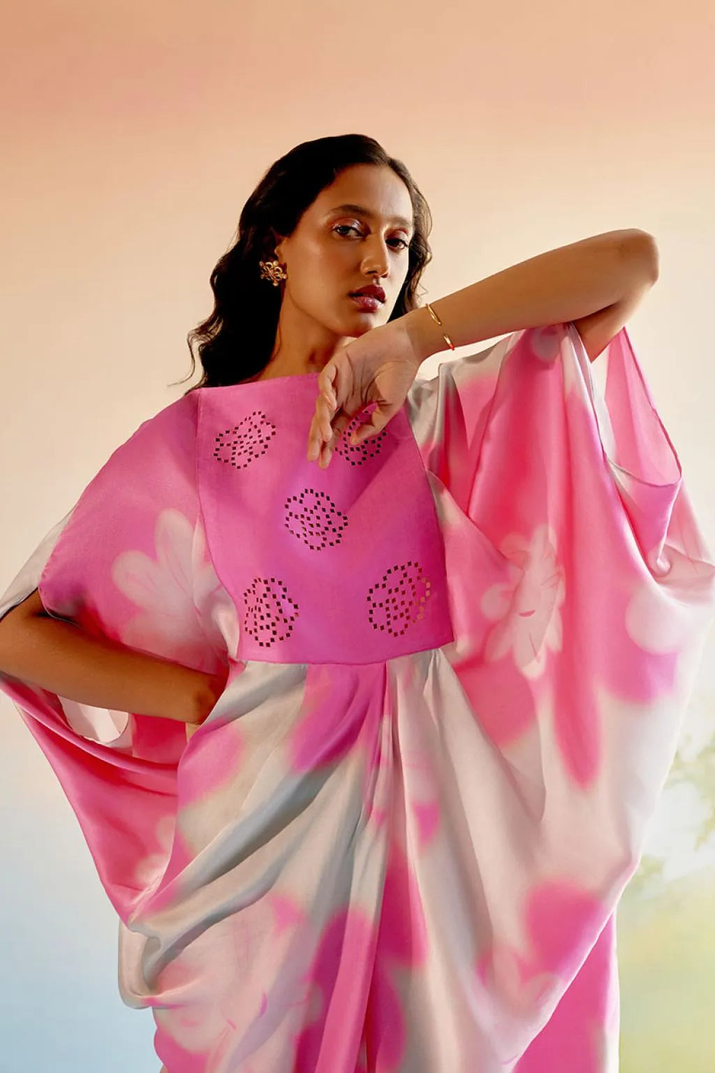 Echo Garden Pink Silk Dress