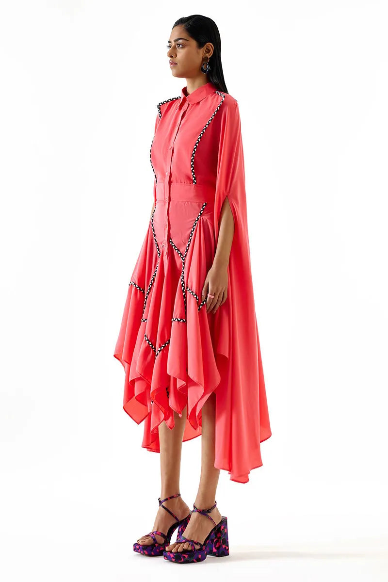 Echo Pink Cape Dress