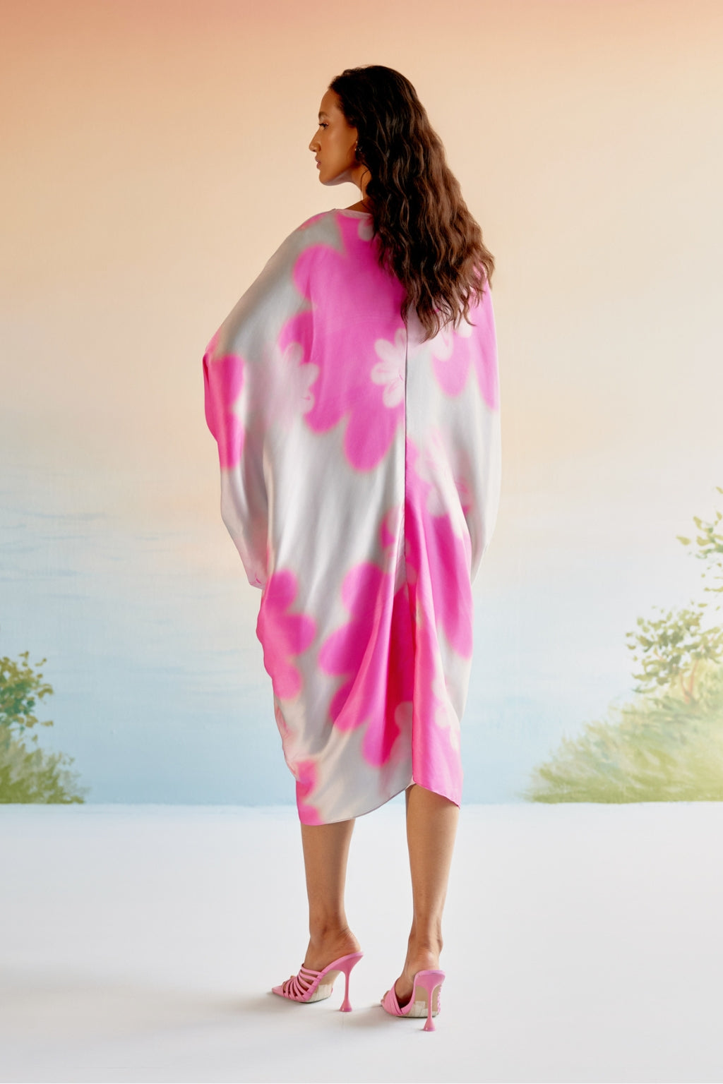 Echo Garden Pink Silk Dress