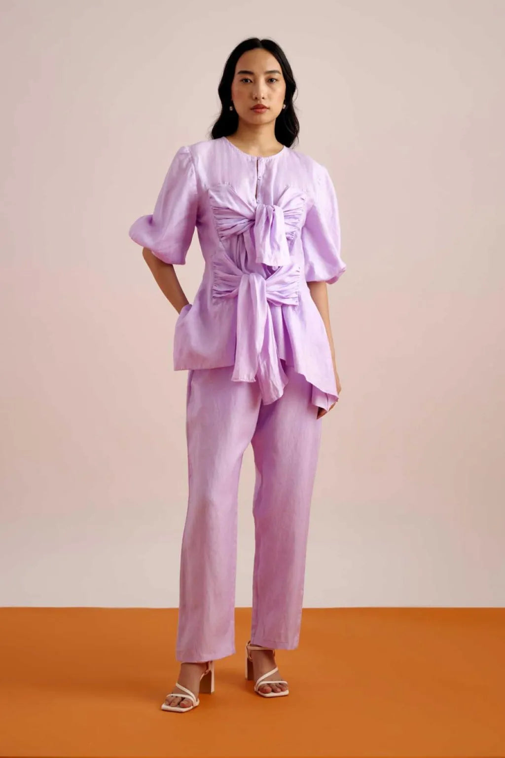 Echo Lilac Tie up Co-ord Set