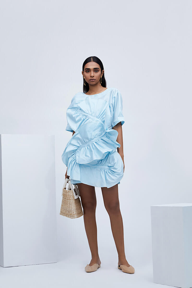 Echo Blue Eroded Taffeta dress – Online Shopping For Woman