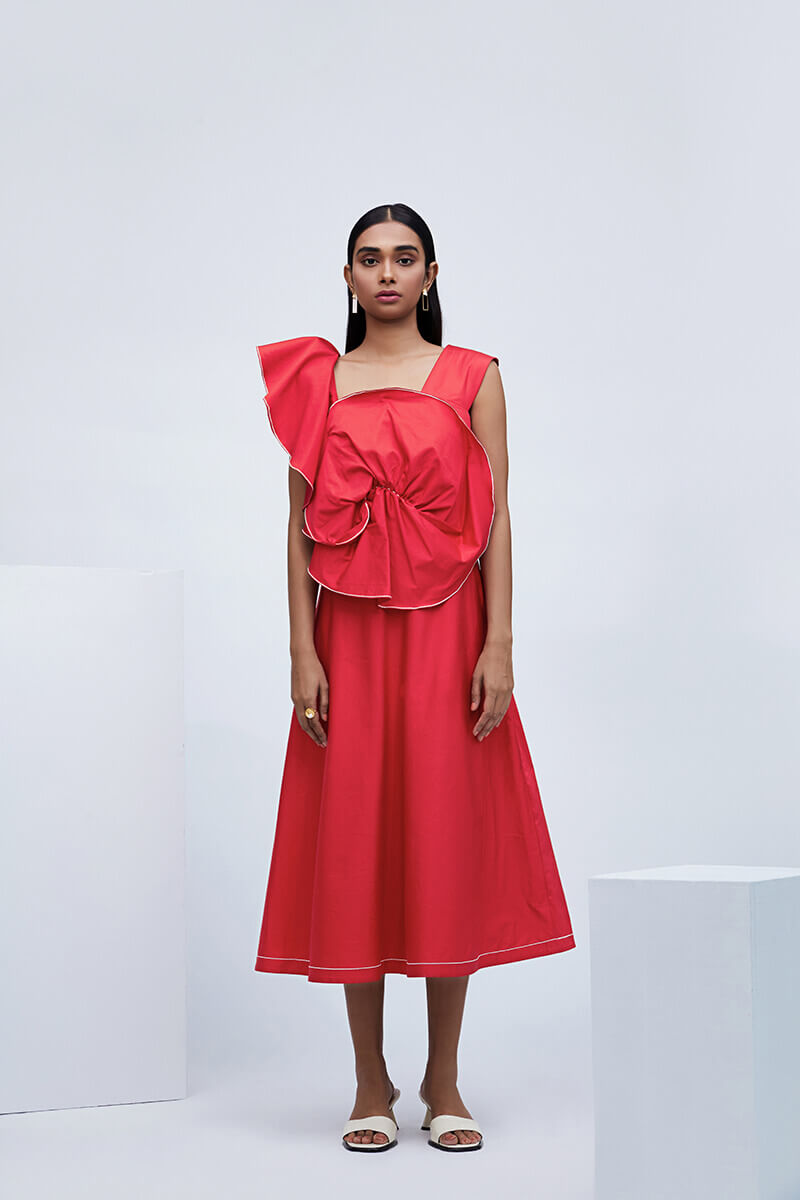 Echo Red Cotton Mesa Dress – Online Shopping For Woman